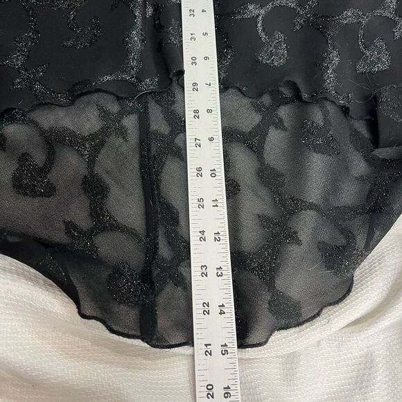 90’s‎ Y2K Black Silver V Neck Midi Dress Semi Formal Sz L - Picture 9 of 12